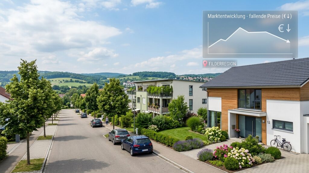 Wohnhäuser in der Filderregion mit Blick auf abkühlenden Immobilienmarkt 2026