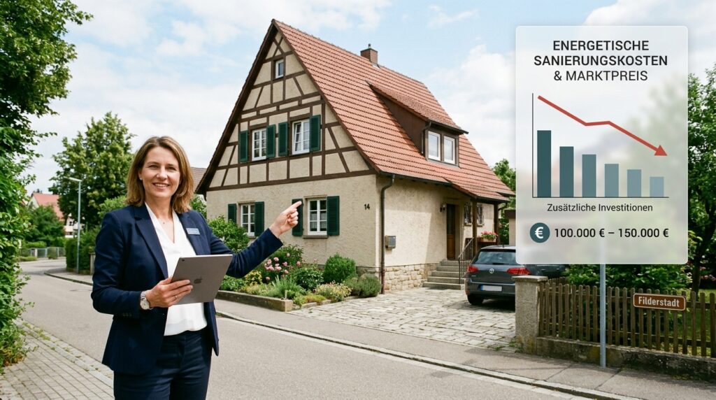 Altbau in der Filder-Region mit energetischem Sanierungsstau und notwendiger Modernisierung