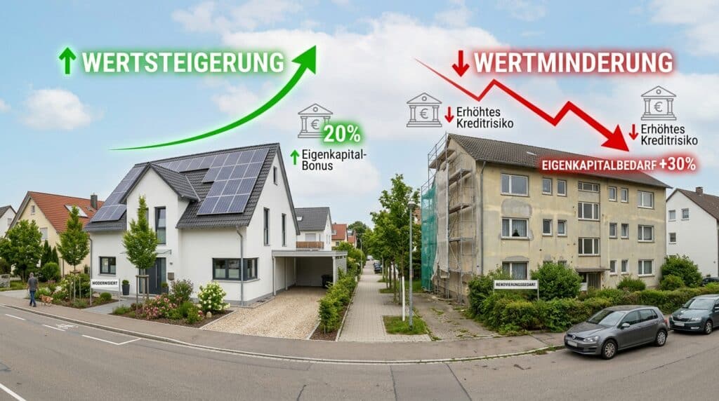 Wohnhäuser in der Filder-Region mit Hinweis auf Energieeffizienz und Immobilienfinanzierung 2026