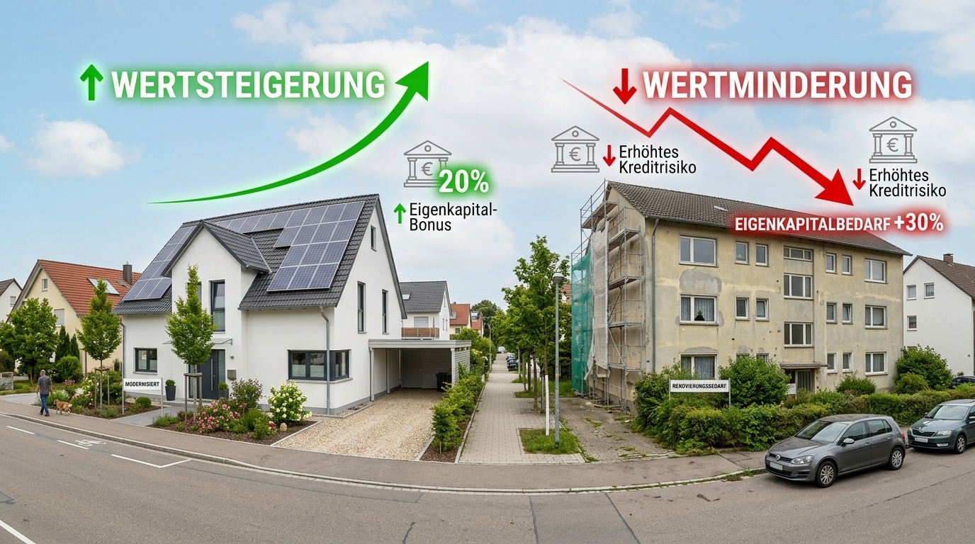 Wohnhäuser in der Filder-Region mit Hinweis auf Energieeffizienz und Immobilienfinanzierung 2026