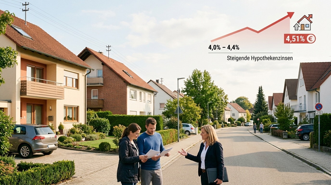 Reihenhäuser in der Filder-Region mit Hinweis auf steigende Bauzinsen September 2026