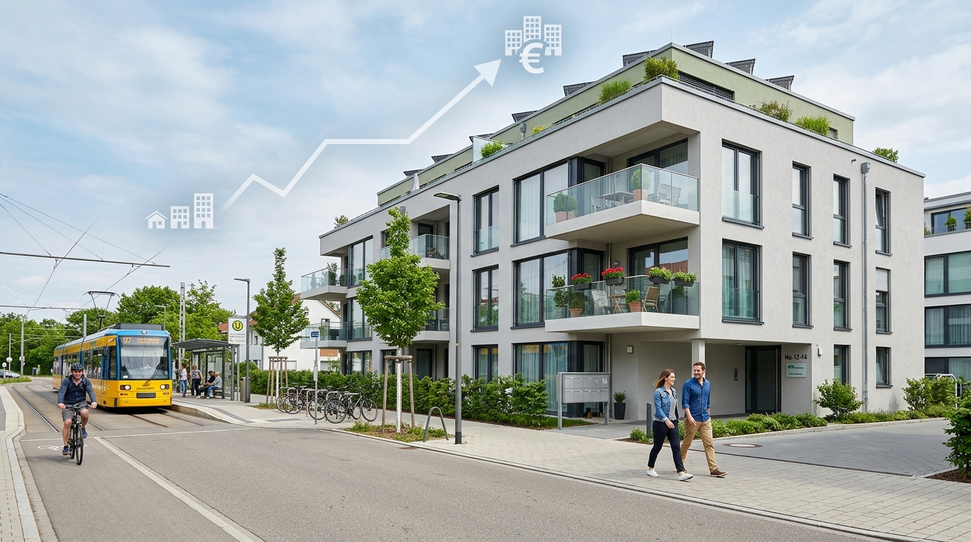 Moderne, kompakte Wohnung mit Blick auf die Filder-Region und urbaner Infrastruktur